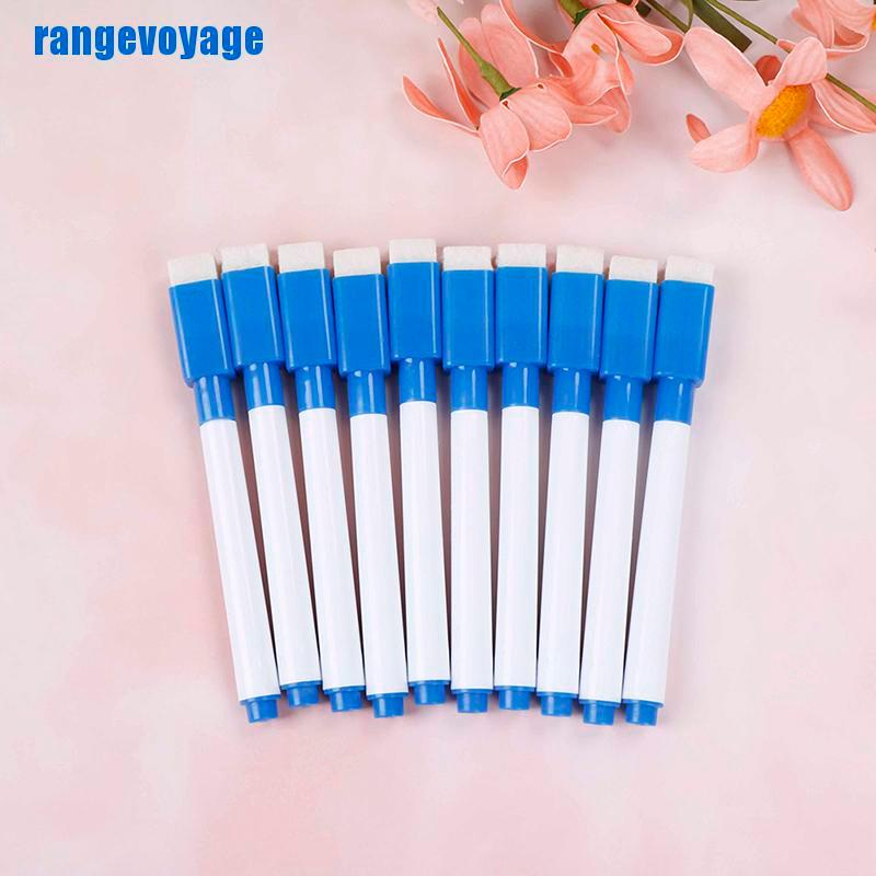 (Hàng Mới Về) Bộ 10 Cọ Vẽ Bảng Trắng Từ Tính 8 Màu