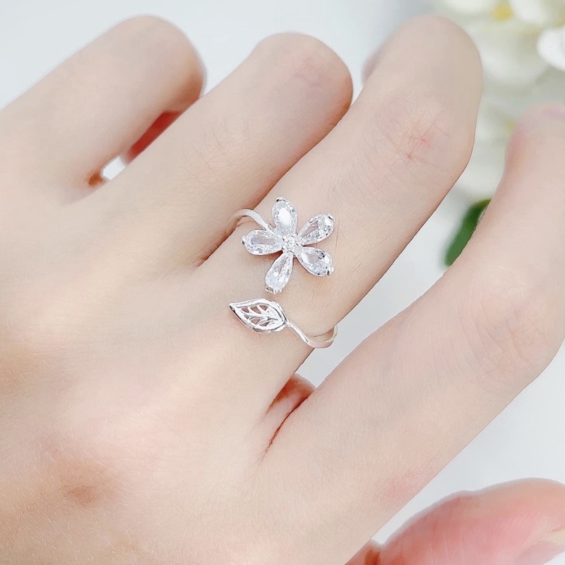 Nhẫn nữ bạc ta tặng kèm hộp đựng , sáng bóng , giá rẻ -  Vàng bạc Khải Khải
