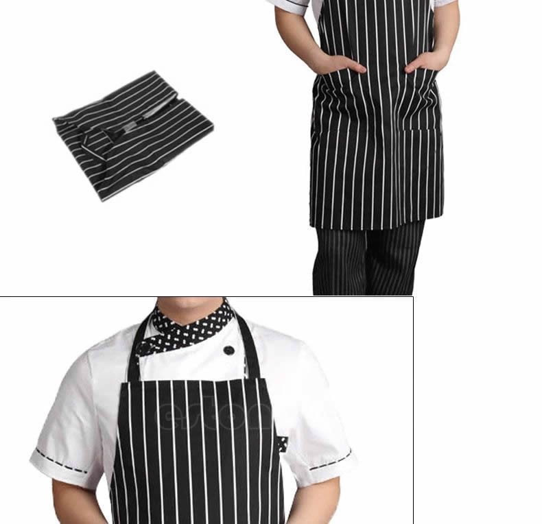 Tạp Dề Sọc Đen Có 2 Túi