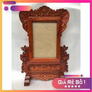Khung ảnh thờ hoa mai, Khung hình thờ mai gỗ gõ 2 cỡ ảnh 21x31 và 25x35