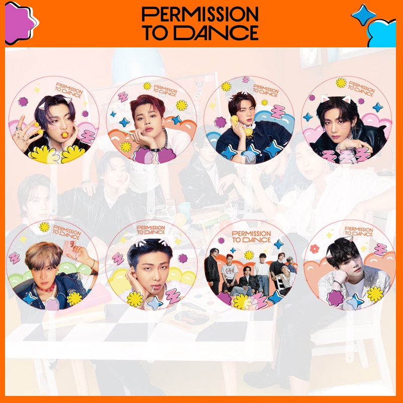 Quạt trong suốt in hình ảnh nhóm nhạc Kpop BTS Permission To Dance dành cho người hâm mộ