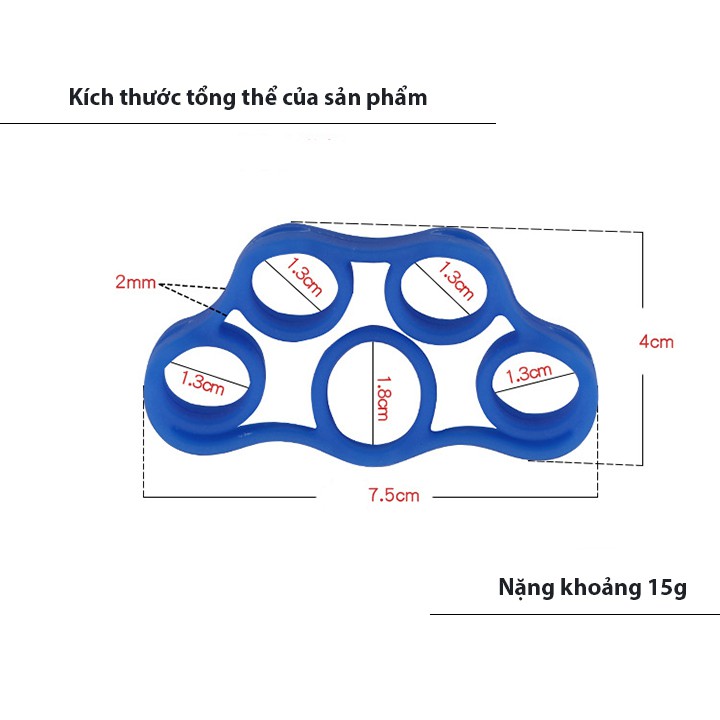 Vòng silicon hổ trợ tập tay, ngón tay C10 (Bộ 2 cái)