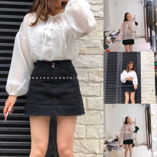 Áo sơmi voan tơ tay bồng - sơmi tiểu thư vintage ( hình shop tự chụp )