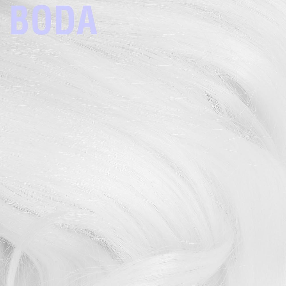 Boda Cosplay Santa Claus Wig Synthetic Hair White Long Curly Wavy Wigs for Christmas