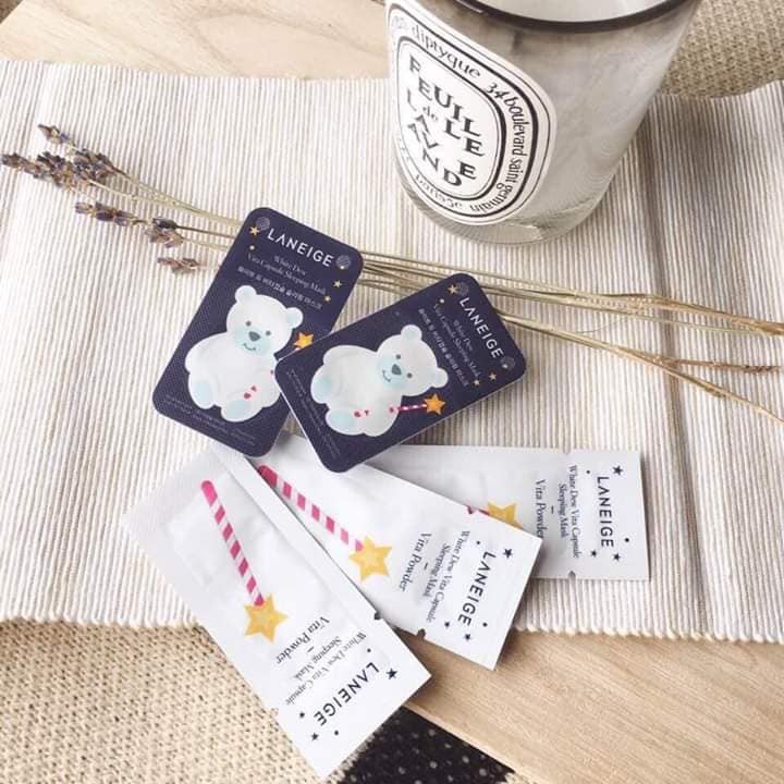 ✨VIÊN MẶT NẠ NGỦ GẤU CON LANEIGE WHITE DEW VITA CAPSULE SLEEPING MASK
