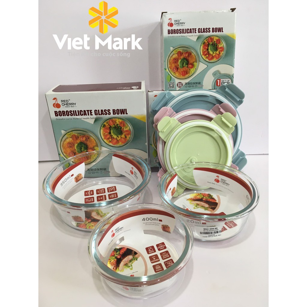 Hộp đựng thực phẩm-hộp đựng thức ăn thủy tinh để lò vi sóng 400ml-620ml-950ml | BigBuy360 - bigbuy360.vn
