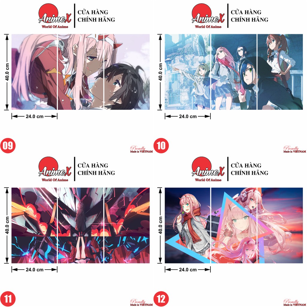 Combo 2 Tấm Poster Áp Phích A3 Anime Darling in the FranXX - Chiến Trận Người Máy - DarliFra - DariFura - By AnimeX