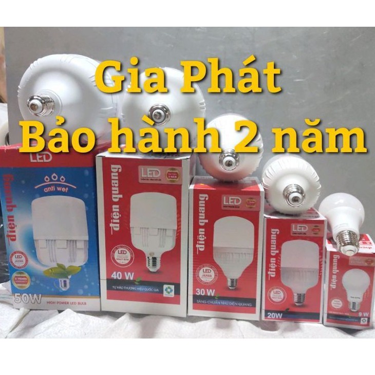 Bóng đèn led buld điện quang, bảo hành 24 tháng: 9w,20w,30w,40w,50w