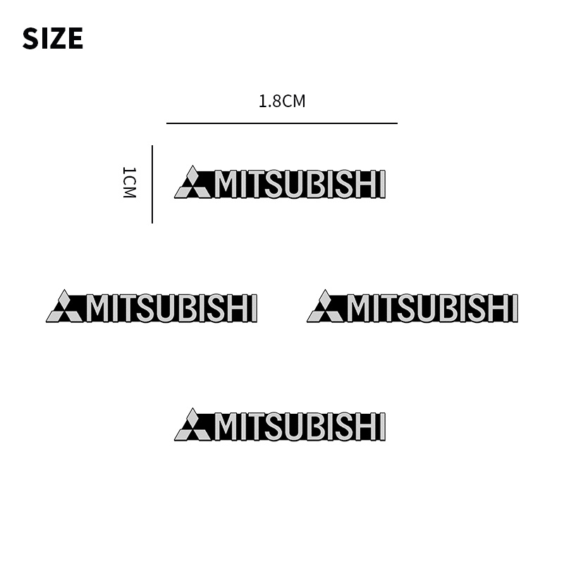 4/1 cái Sticker, tem dán decal chữ  Mitsubishi trang trí loa xe hơi Mitsubishi Mirage, Zinger, Pajero,Xpander  Lancer ASX L300 Montero Outlander Grandis