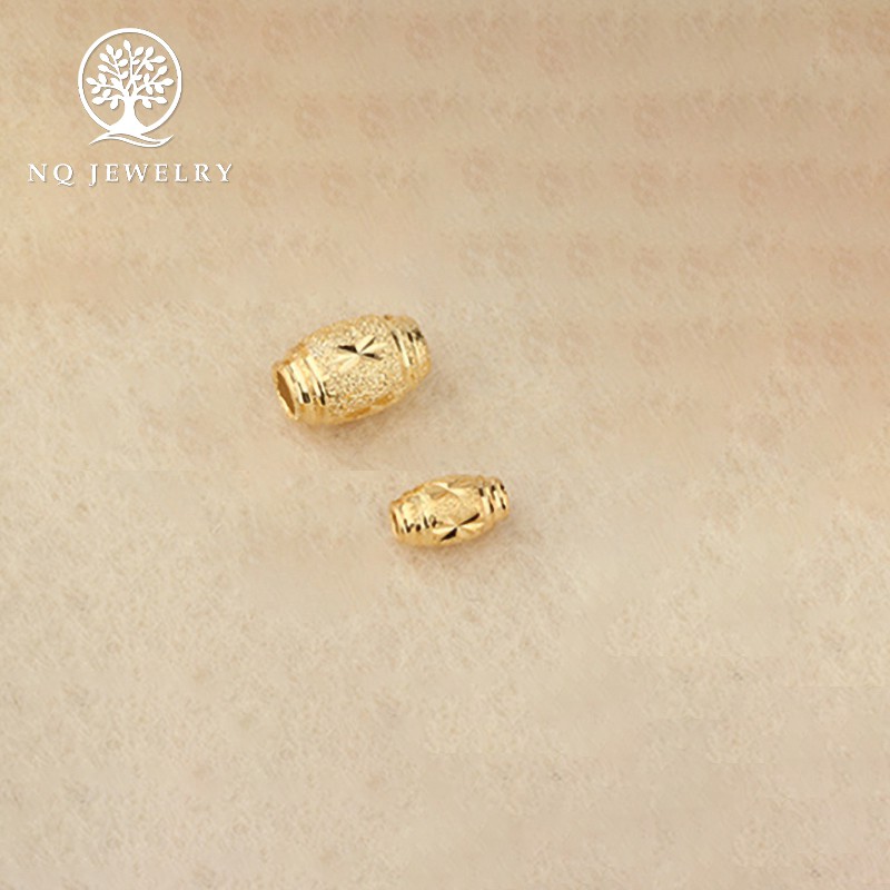 Combo 5 charm bạc hạt ô liu mạ vàng 4mm - NQ Jewelry