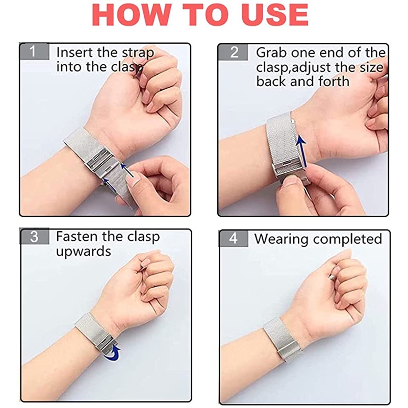 Dây Đeo Thay Thế Bằng Thép Không Gỉ Dạng Lưới Cho Amazfit GTS / GTS 2 / GTS 2 Min / GTS 2e / GTS 3