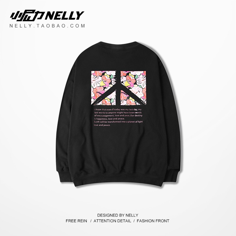 [NY1482] Áo nỉ dài tay cổ tròn in Chữ PEAVE (NELLY) | BigBuy360 - bigbuy360.vn