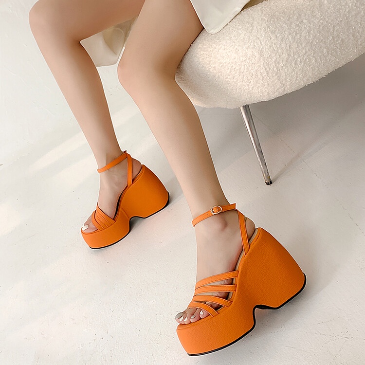 Giày Sandal Cao Gót 2022 12.5cm Đế Dày Cài Khóa Phong Cách Hàn Quốc Thời Trang Mùa Hè Cho Nữ