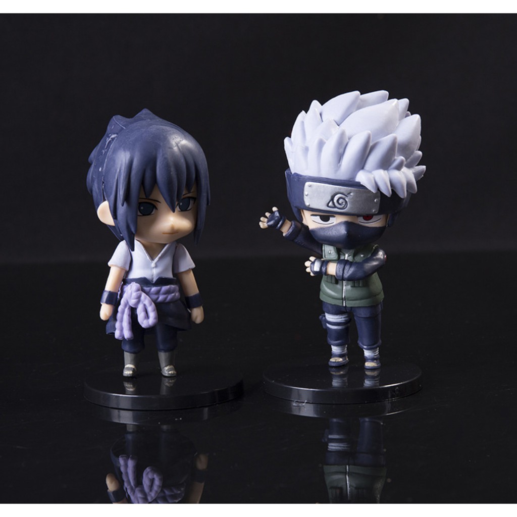 Set 6 Mô hình Naruto Chibi Cỡ Lớn 10cm Itachi Kakashi Naruto Sasuke Gaara Figures