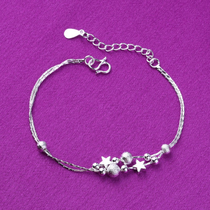 Vòng tay bạc 925 thiết kế hạt tròn chấm sao thời trang cho nữ ANTA Jewelry - ATJ3433