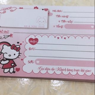 1k 5 tờ phiếu ship hàng  kitty
