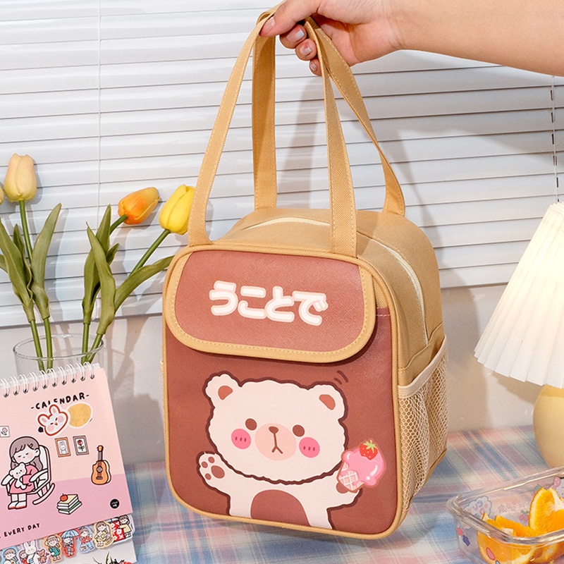 Túi Đựng Hộp Cơm Giữ Nhiệt Họa Tiết Hoạt Hình Đáng Yêu