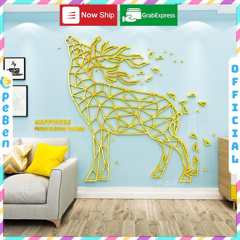 Tranh Mica Hình khối con vật Trang trí phòng khách, cửa hàng Nhiều Size - EPeBen