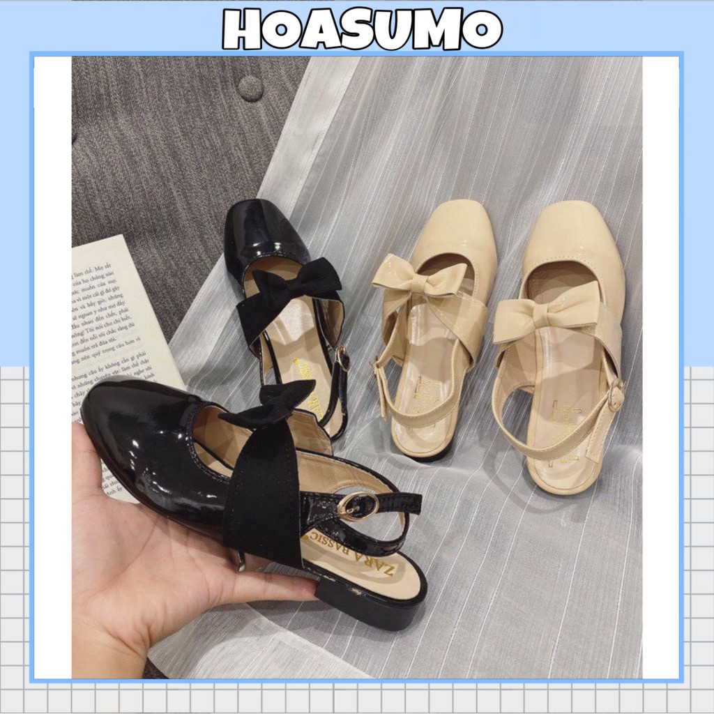 Giày búp bê nơ to quai cài da bóng | BigBuy360 - bigbuy360.vn