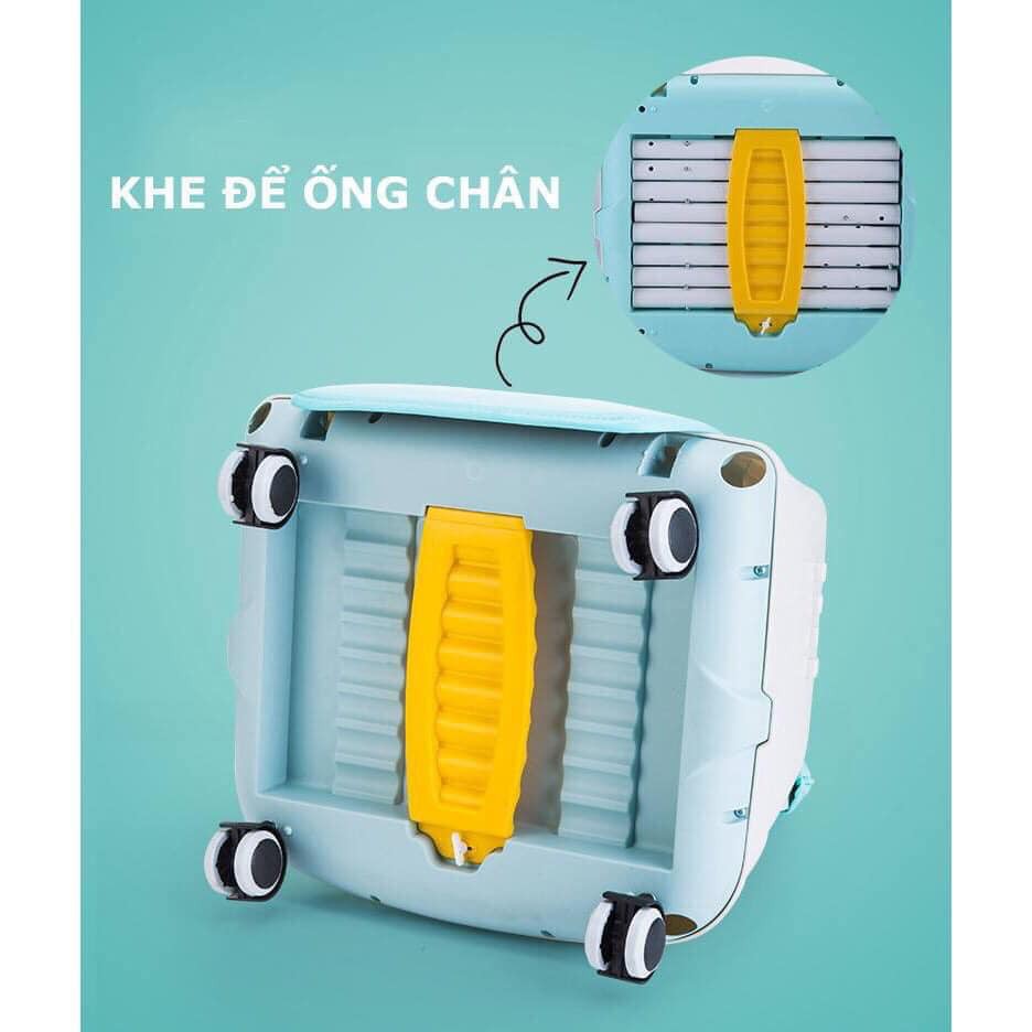 Ghế ngồi ăn cho bé yêu tập ăn dặm - Ghế ăn dặm 3 chức năng kèm nệm và bánh xe di chuyển, có thể gấp gọn