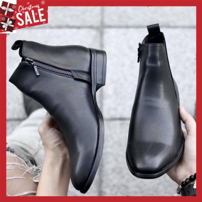 Giầy Zip Boots cổ lửng da bò cao cấp