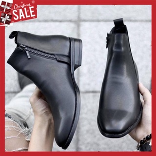 Giầy Zip Boots cổ lửng da bò cao cấp