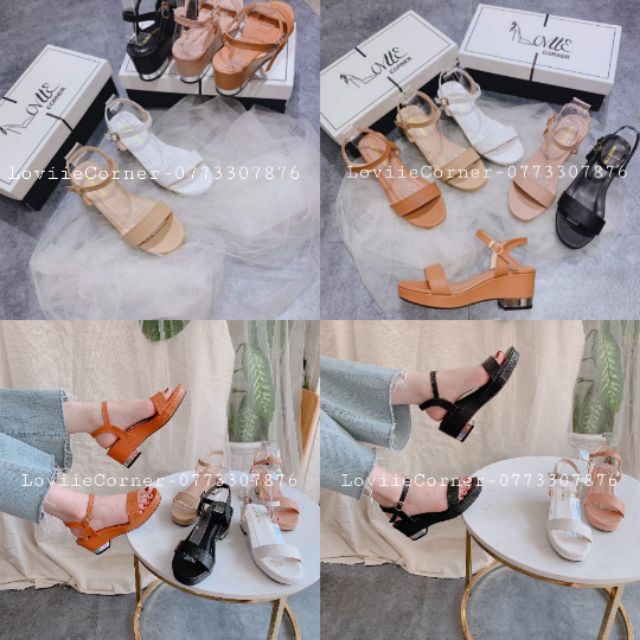 LOVIIECORNER-GIÀY SANDAL ĐẾ XUỒNG CÔNG SỞ 5CM - GIÀY SANDAL XUỒNG TRƠN QUAI NGANG  5 PHÂN- GIÀY SANDAL ĐẾ XUỒNG 5 PHÂN