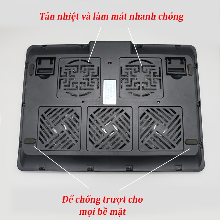 Đế tản nhiệt laptop CoolPad V4/V5 4 fan [Chính hãng BH 1 đổi 1]