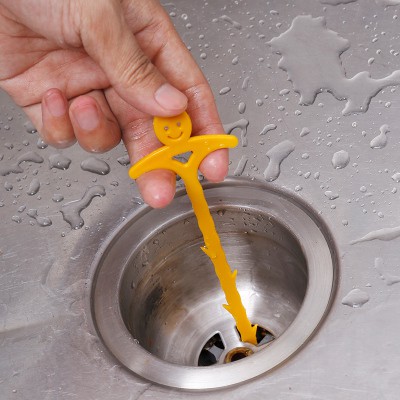 Dây thông tắc cống FREESHIP vệ sinh thông tắc bồn rữa tay bằng nhựa, răng cưa màu vàng