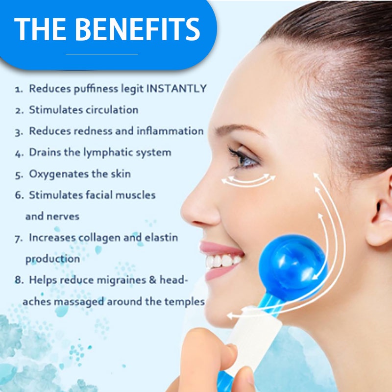 Cây Lăn Mát Xa Da Mặt Bằng Thủy Tinh Giúp Làm Dịu Và Loại Bỏ Nếp Nhăn