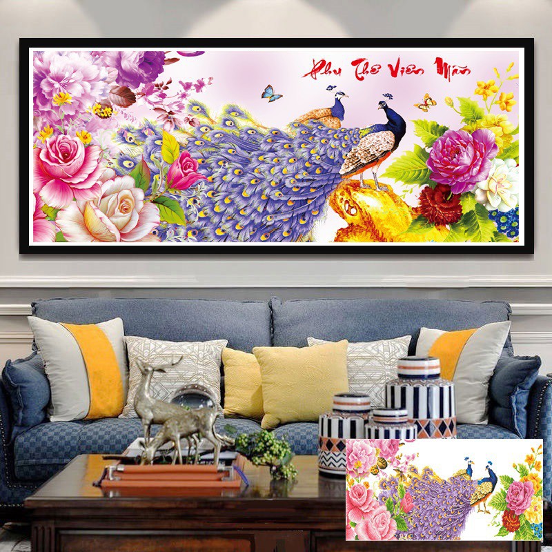 Tranh đính đá PHU THÊ VIÊN MÃN KT:120x60cm-150x70cm