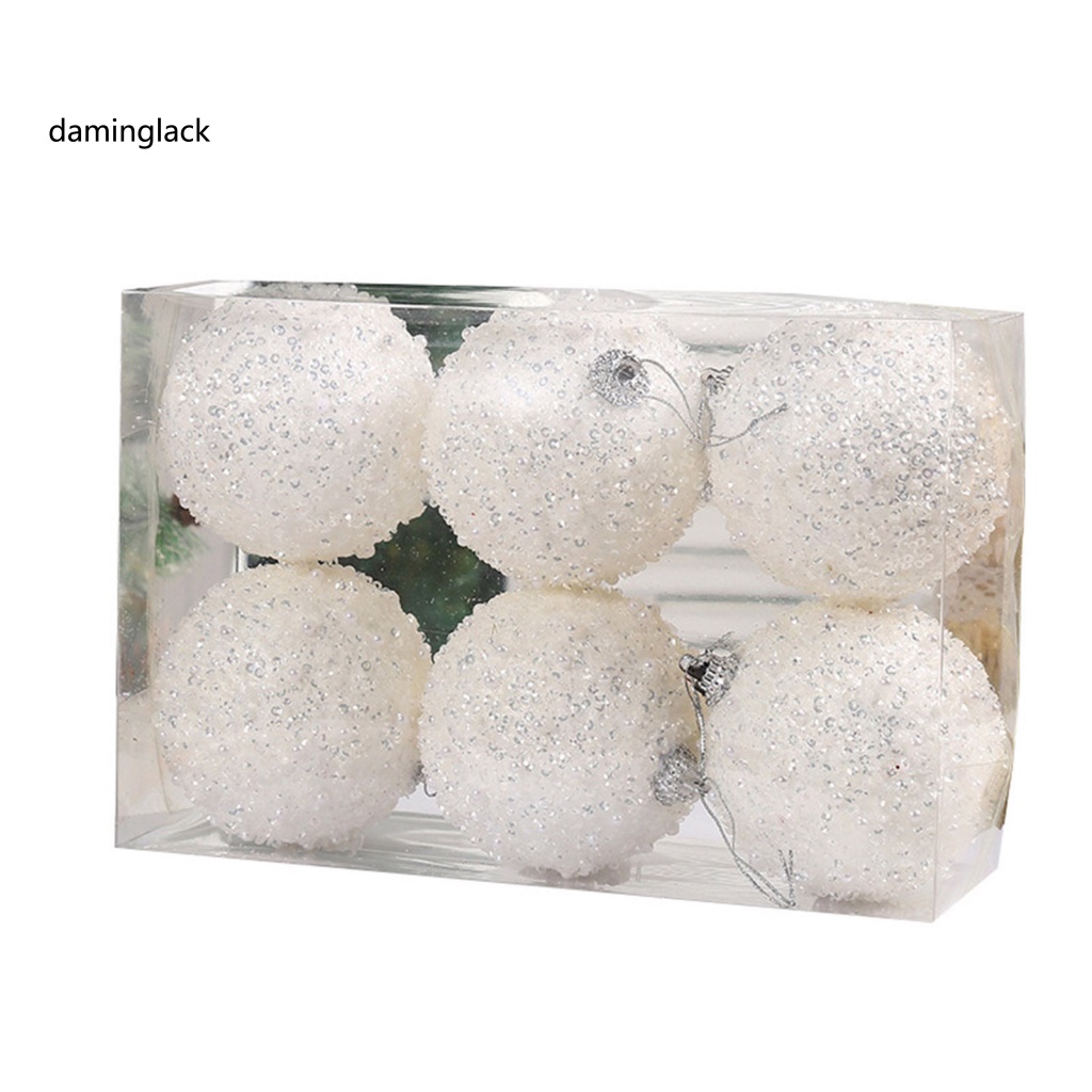 Bộ 6 Quả Châu 8cm Trang Trí Giáng Sinh