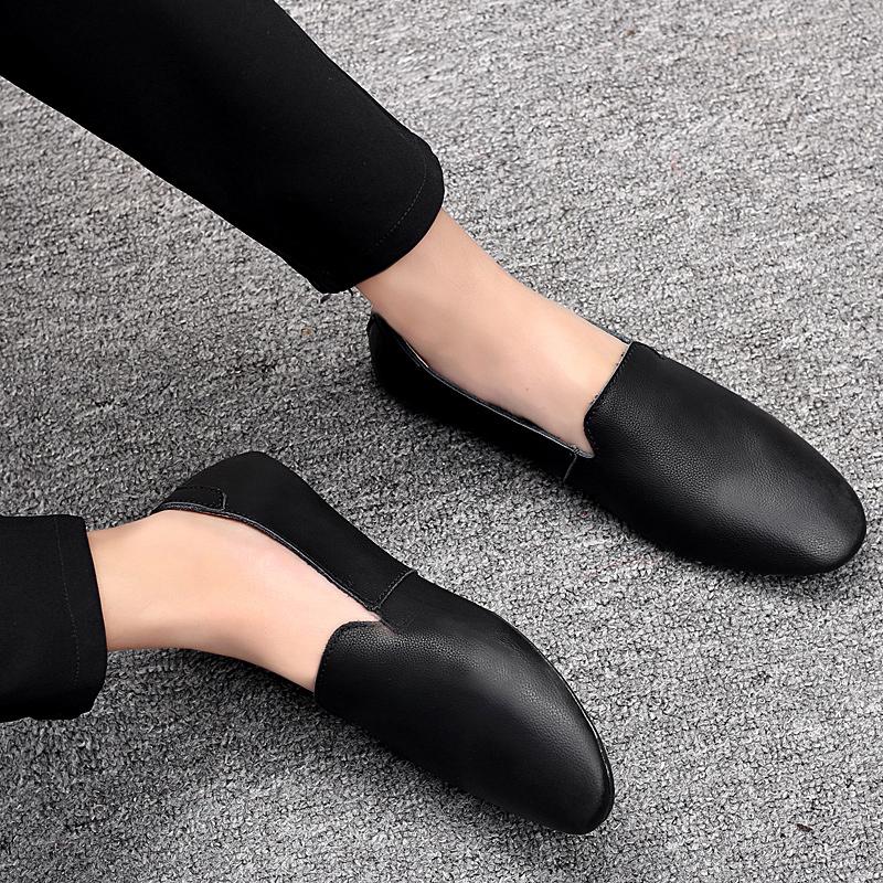 Giày lười bằng da thật 1 lớp mới