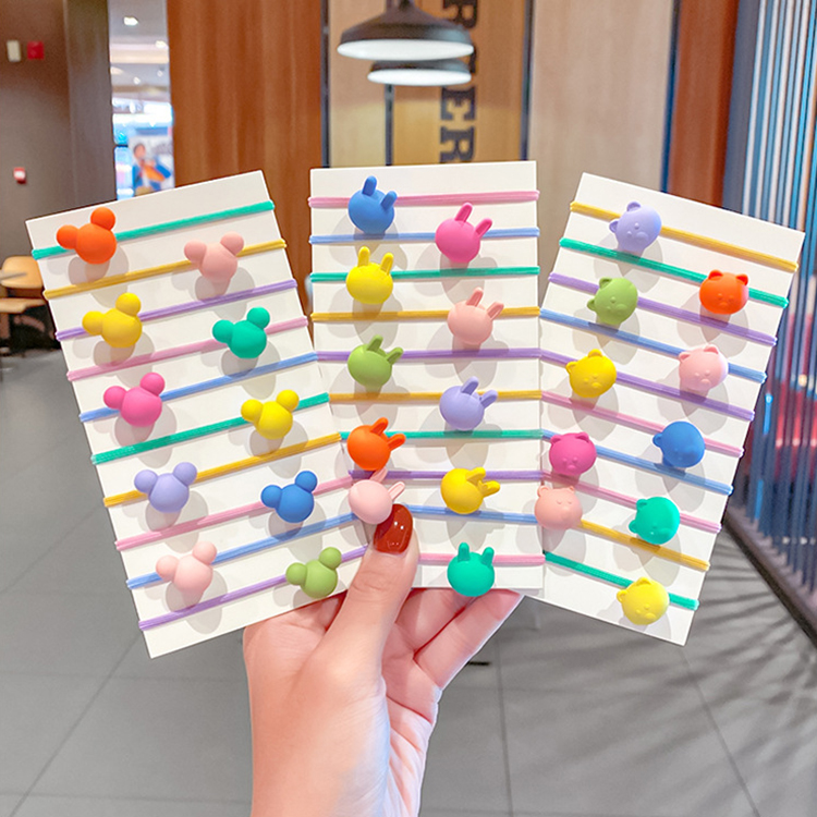 Set 10 Dây Chun Buộc Tóc Nhiều Màu Xinh Xắn Cho Bé Gái