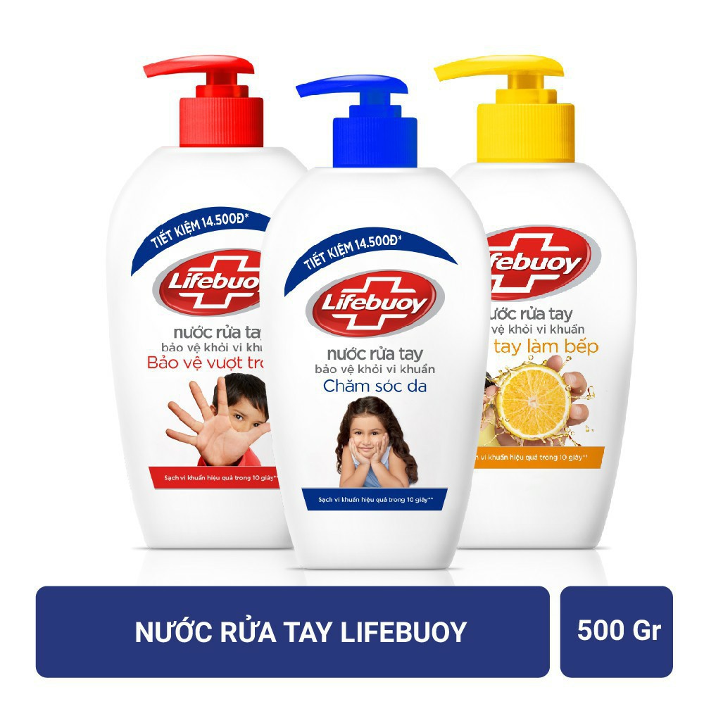 Nước rửa tay Lifebuoy bảo vệ da chai 500g (đủ 2 hương best seller)