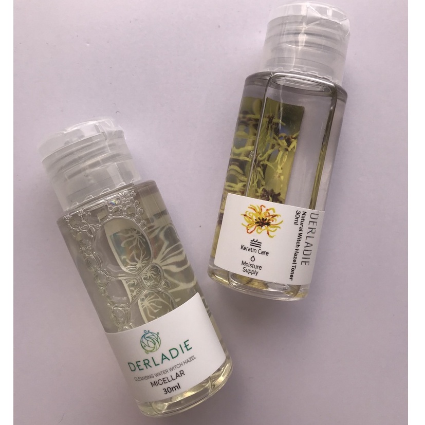 Bộ Sản Phẩm Nước tẩy trang Derladie Witch Hazel 30ml, Toner Derladie Lavender 30ml