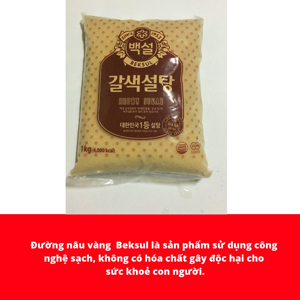 ĐƯỜNG NÂU VÀNG HÀN QUỐC BEKSUL  GÓI 1KG