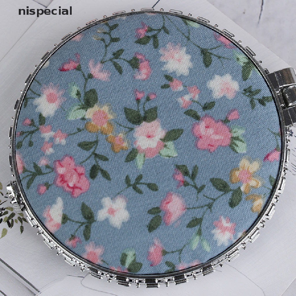 Gương Trang Điểm mini 2 Mặt 1 Mặt In Họa Tiết Hoa Phong Cách vintage