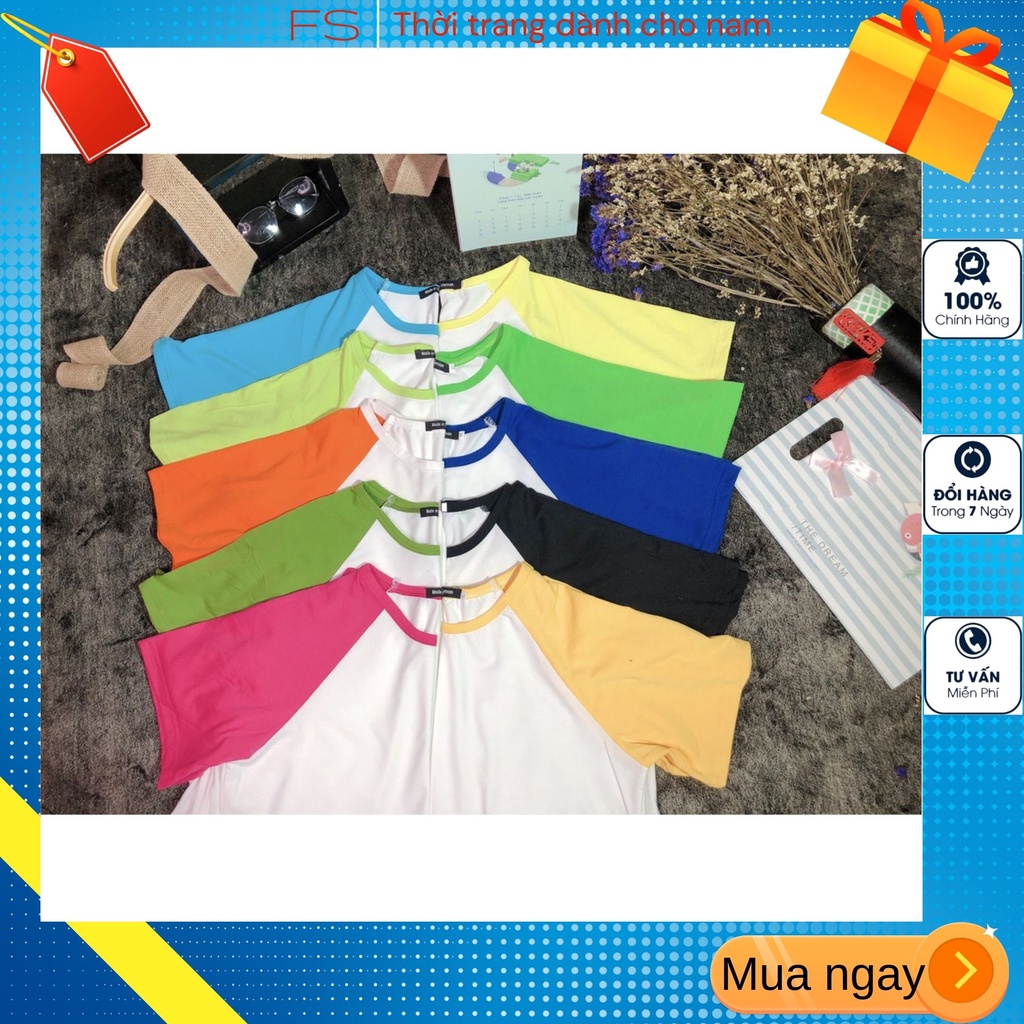 Áo Raglan Cotton Cao Cấp Unisex Đủ Size Đủ Màu