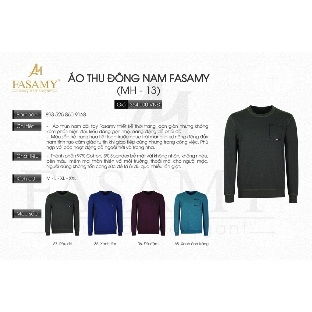 Áo Thu Đông Nam Fasamy MH-13