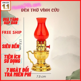 Đèn thờ vĩnh cửu,sử dụng pin, thiết kế cổ kính, hài hoà, cân đối, tăng phần trang nghiêm