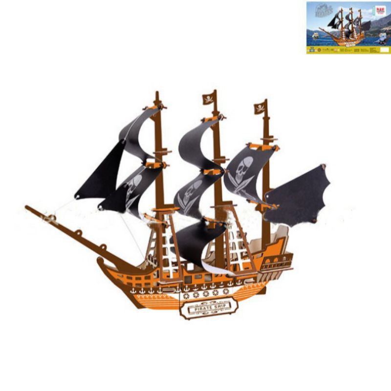 Đồ chơi lắp ráp bằng gỗ 3D mô hình tàu cướp biển Pirate