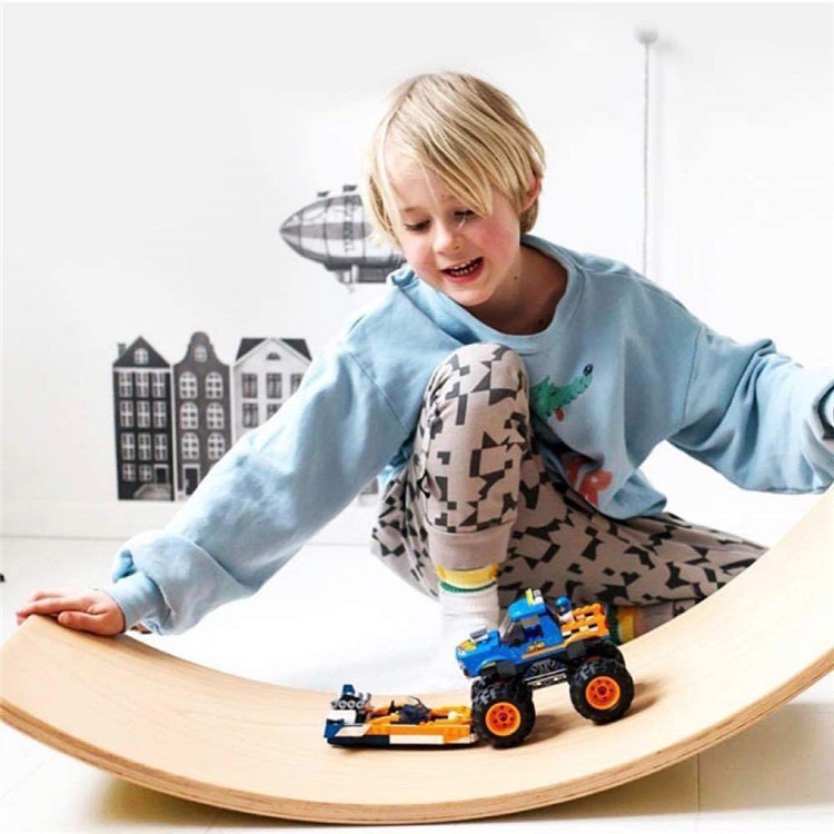 [Mã LIFE50KALL giảm 10% đơn 200K] Ván thăng bằng, ván bập bênh Montessori, Steiner, Reggio joy board - Vân Gỗ sồi OaK