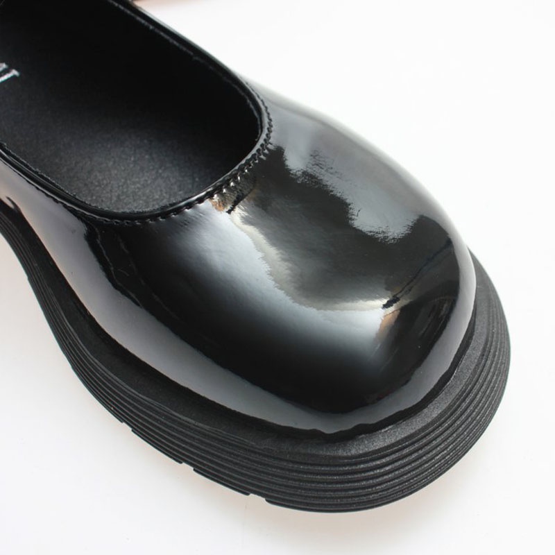 Giày IELGY bằng da đế dày phong cách Anh Quốc cổ điển thời trang dành cho nữ