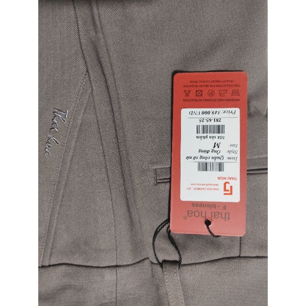 Quần tây thái hoà màu nâu cafe co giãn