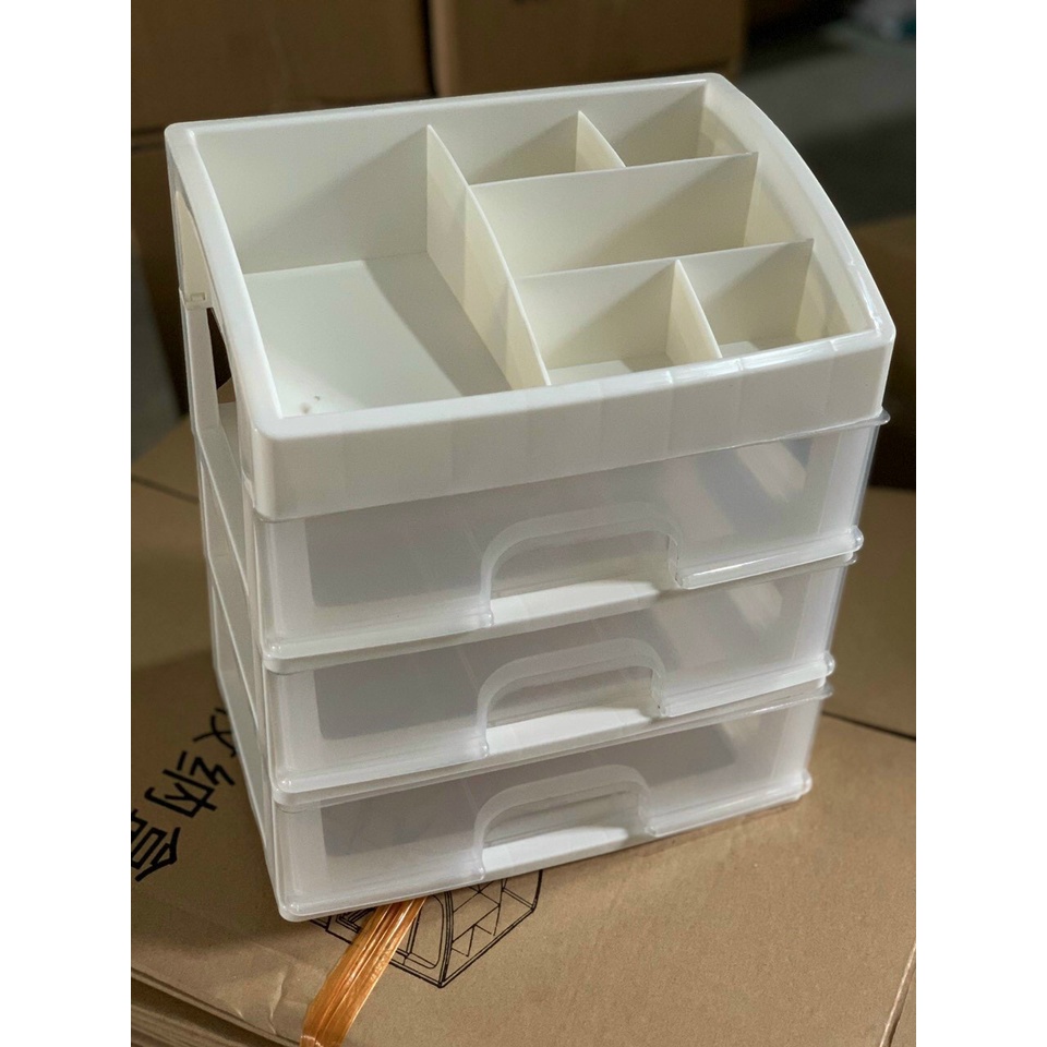Kệ Đựng Mỹ Phẩm Nhựa 3 Tầng Trong Suốt , Siêu Tiện Lợi 0273