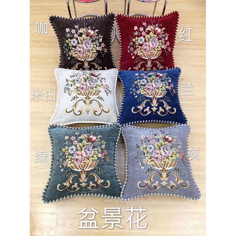 GỐI TỰA LƯNG NỈ NHUNG THÊU LOẠI ĐẸP