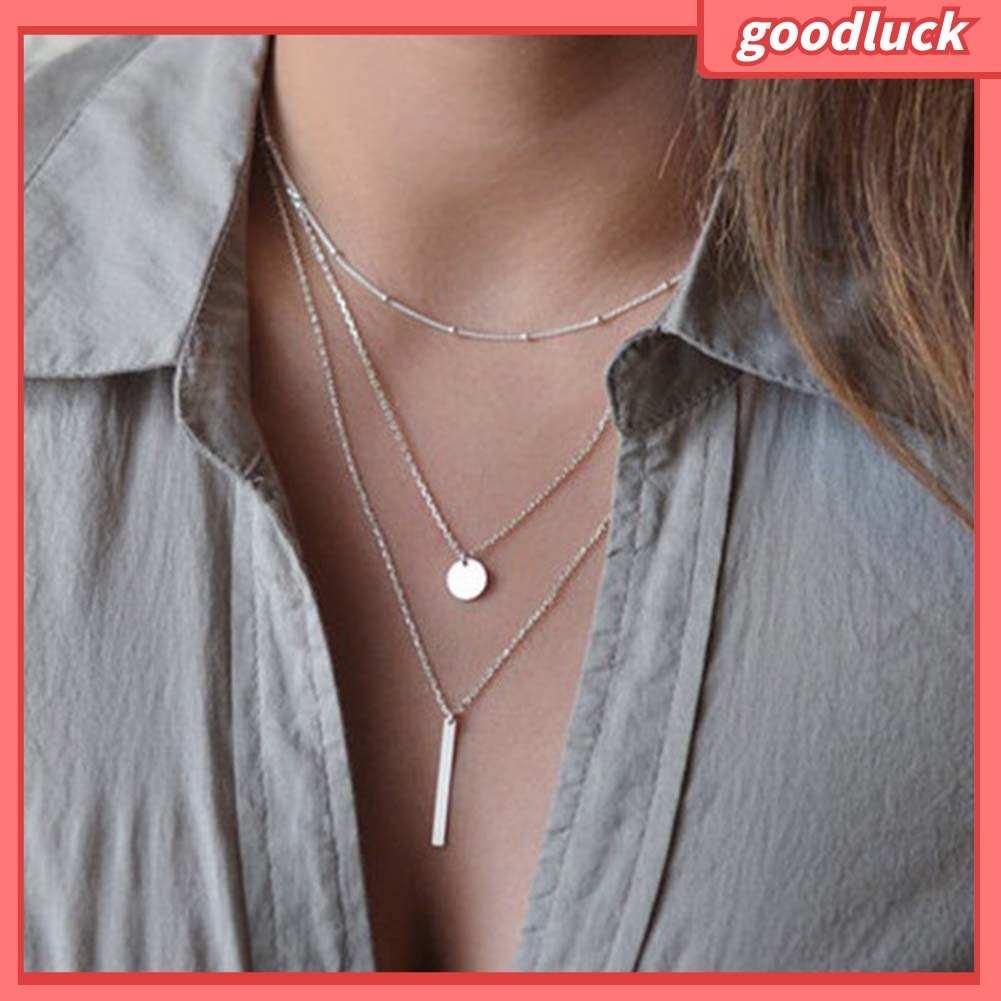 Dây chuyền thiết kế 3 lớp thanh lịch dễ phối đồ