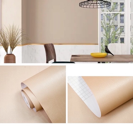 Giấy dán tường Nâu Sữa Nhám khổ 45cm*10m, có keo dán sẵn