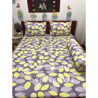 Ga gối Vải 100% coton thuần việt 1 ga 2 vỏ nằm 1 vỏ ôm chuẩn logo